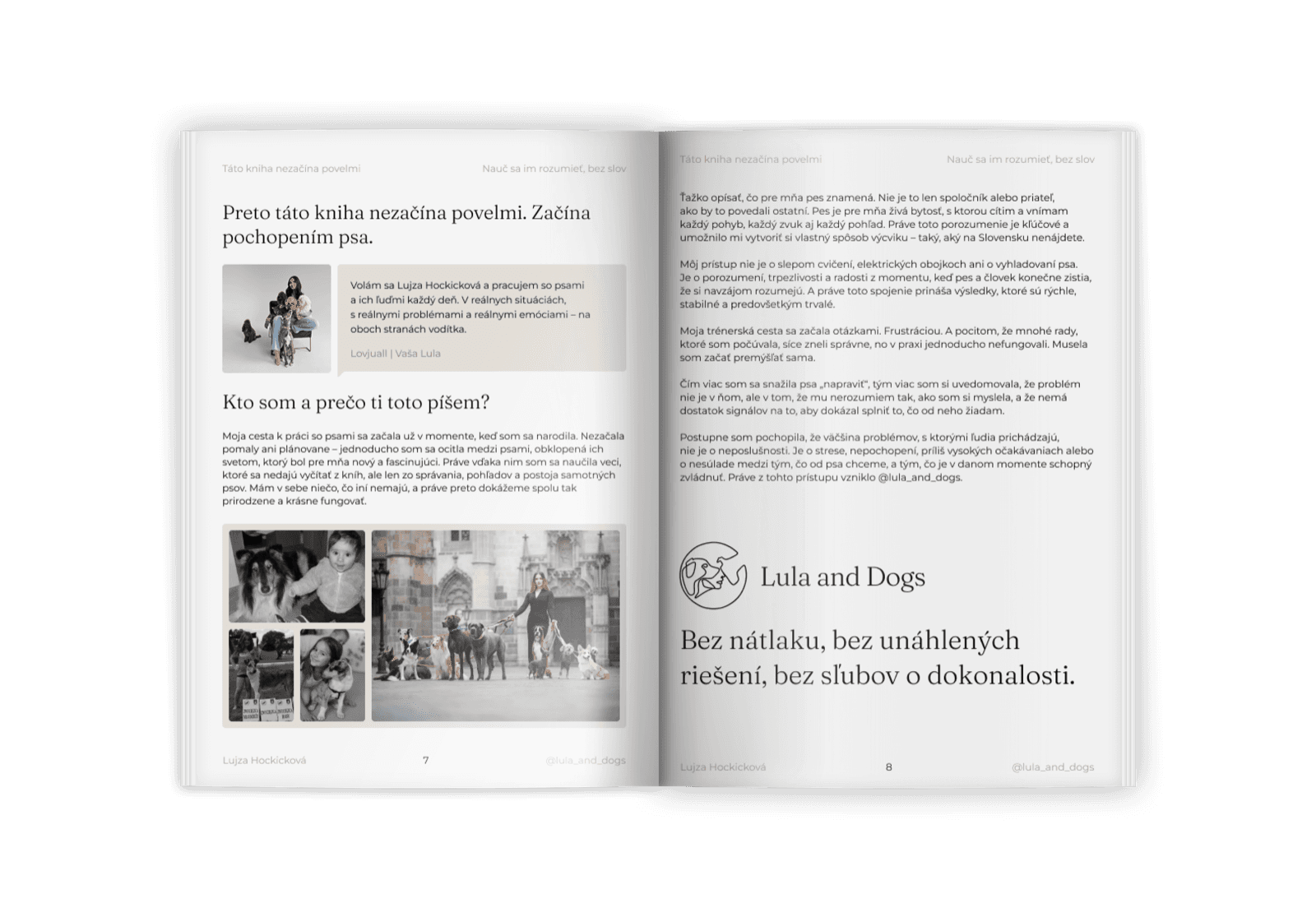 Kniha Lula & Dogs položená na deke